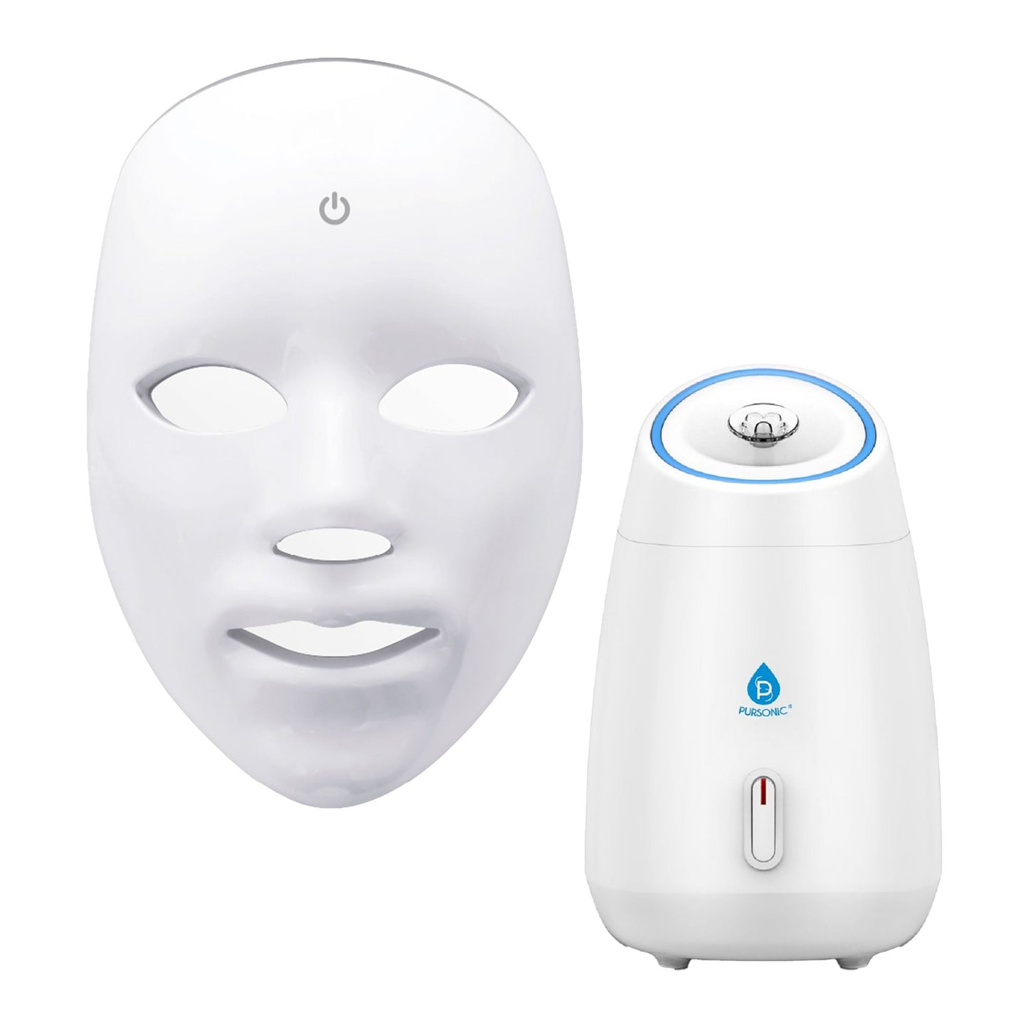 7-in-1 LED Light Therapy Face Mask & Pursonic Facial Steamer Bundle