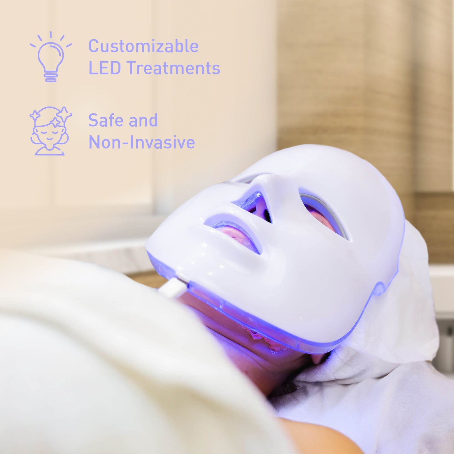 7-in-1 LED Light Therapy Face Mask & Pursonic Facial Steamer Bundle